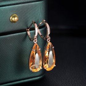 Fashion Rose Gold Cubic Zirconia Drop Shape Engagement Earings