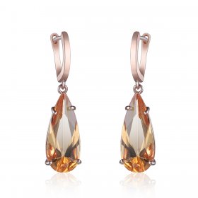 Fashion Rose Gold Cubic Zirconia Drop Shape Engagement Earings